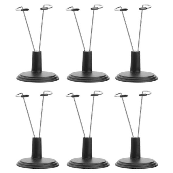 6 st 15 cm Dockförvaringsställ Mode Dockdisplayställ Professionellt Leksaksmodellfäste Stöd för Hem Butik Marknad (Svart Ställ för 15 cm Docka)
