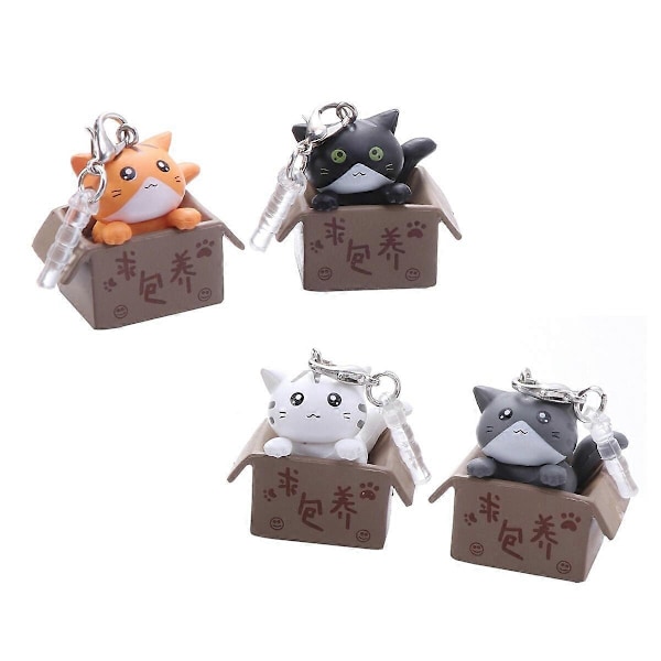 1 STK Silikon Kitty Design Støvplugg USB-port Fuktsikker Plugg Laderportbeskytter i vanlig bruk for bærbar PC Katte i esker (Tilfeldig farge)