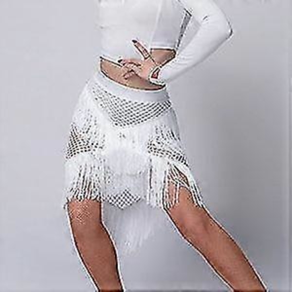 Hapsuinen Latinalaistanssimekko, Naisten Tupsu Latinalaistanssihame white L