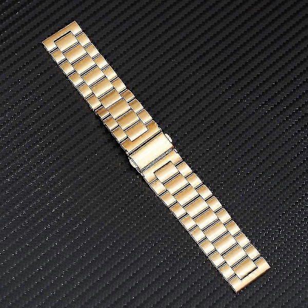 Passar för klockarmband i rostfritt stål Armband Dam Herr Solid Metall Klockarmband 16mm 18mm 20mm 22mm 24mm Armband Klockarmband Gold 16mm