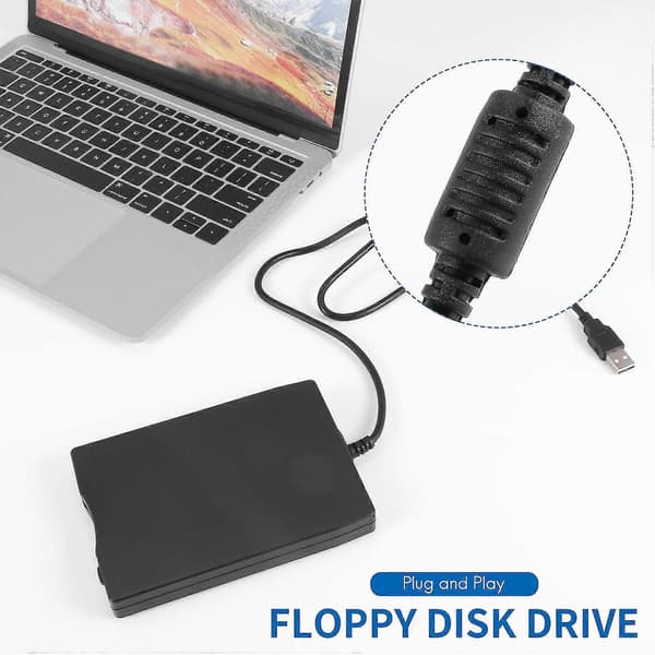 Usb Bærbar Diskettedrev 1.44mb 3.5 Tommer 12 Mbps Usb Ekstern Bærbar Floppy Disk Drev Diskette