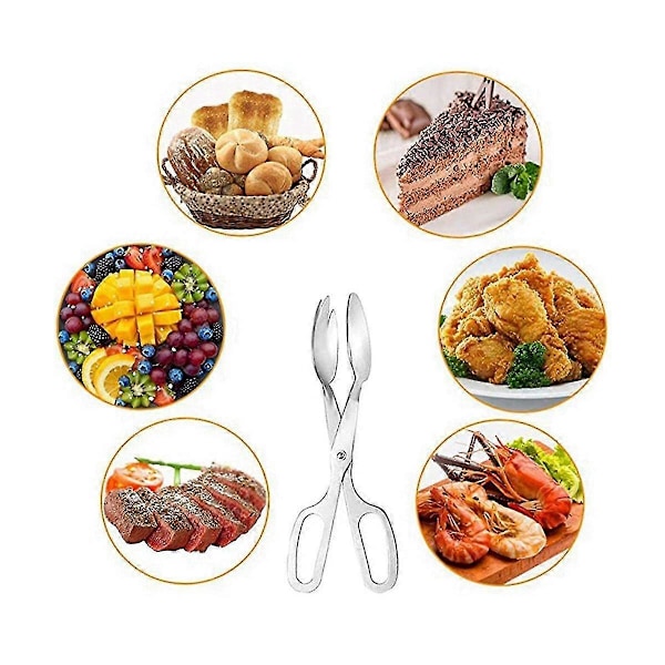 2 pakkausta buffetpihtejä, ruostumattomasta teräksestä valmistetut salaattipihdit, koti, keittiö, kakku, juhlat, grilli, merenelävät, ranskalaiset