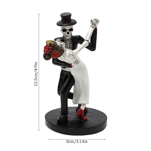 Halloween Festpynt Ornamenter Skelet Par Bryllup Brud & Brudgom Latin Tango Dansende Figur Hjem Dekorationer