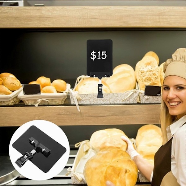 10 stk. Prislapper for Supermarked Prisdisplay Holder Reklame Kampanje Skiltstativ med Klemme