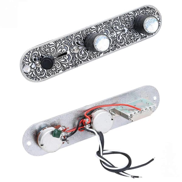 3-vägs Förkopplad Kontrollplatta Kablage Switch Rattar För Tele Tl Gitarrtillbehör Svart