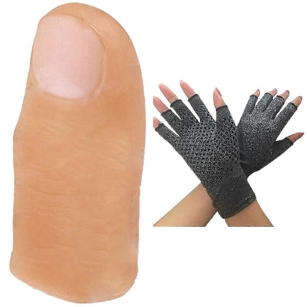 5st Simulerings Fingerhylsa Falsk Tummspets Finger Magi Skämt Trick Rekvisita Leksaker Med Kompression Gl