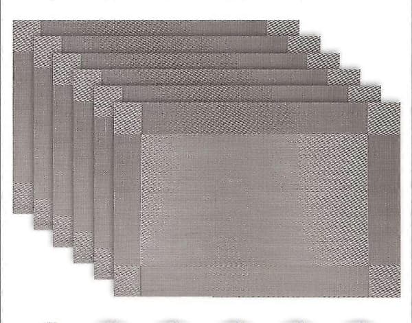 PVC-pöytäliinat 6 kpl (harmaa)