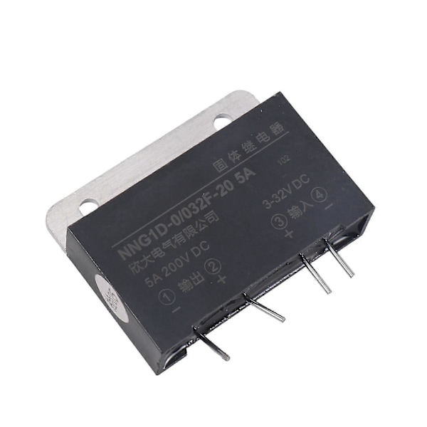 Kylfläns Ingång 3-32v DC Utgång 5A 200V DC PCB-monterad SSR Solid State Relä