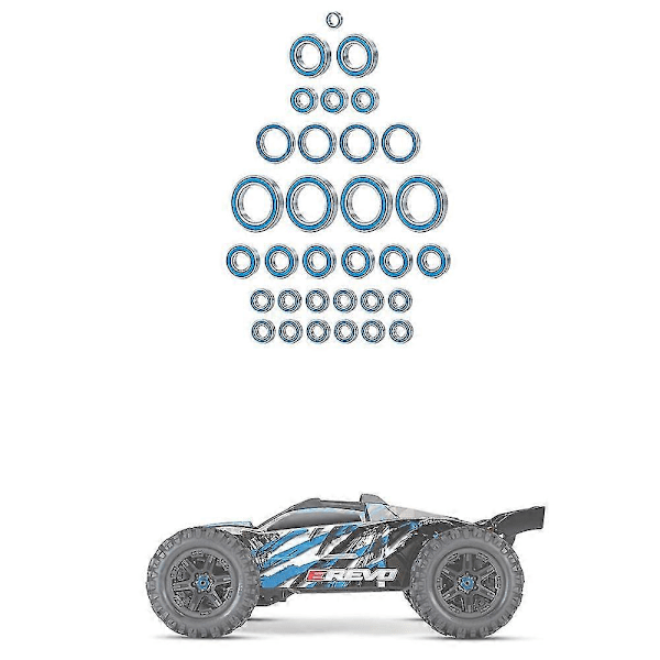 32 kpl Kumitiivistetty Laakerisarja Traxxas E-Revo 2.0 1/10 Rc Auton Päivitysosat Tarvikkeet