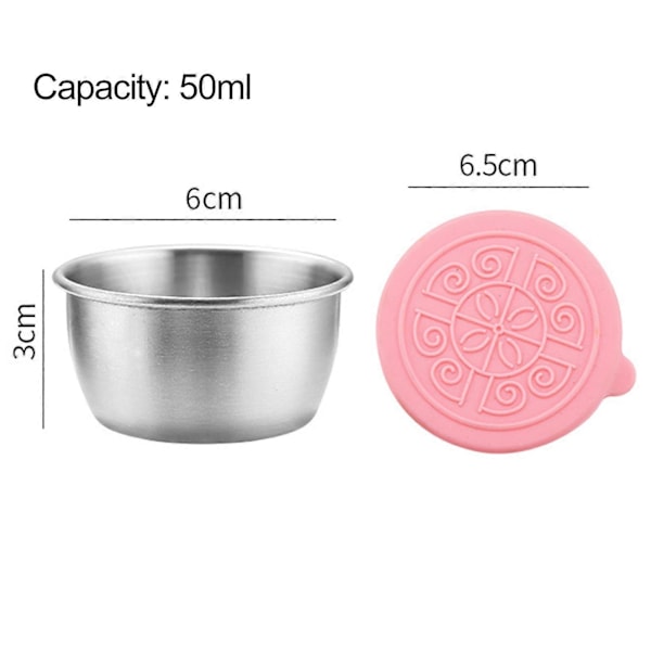 6 st 50 ml Såsskål Läcksäker Återanvändbar Rostfri Såsbehållare för Hem Lunch Picknick Resor