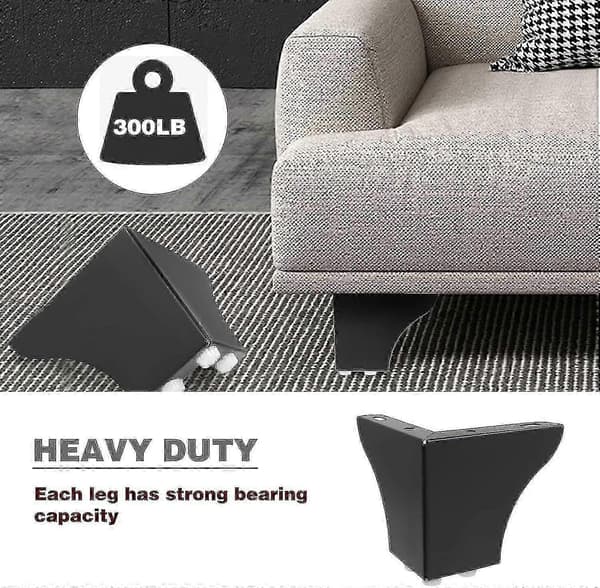 4 st Metallmöbelben, 10 cm höga soffben, moderna triangulära möbelfötter DIY-ersättning-hy-Good