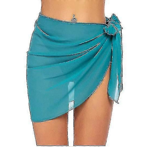 Strand Sarong Baddräkt Överdrag för Kvinnor Andningsbar Snabbtorkande Sarongkjol A Peacock blue 208*50cm