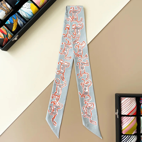 100% silke 18M sidenscarf pannband väska behandlad dekorativt filament pannband gray