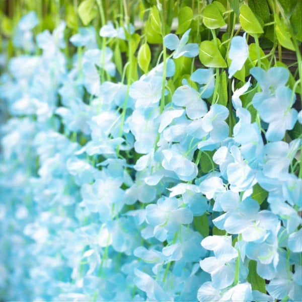 12 stk. Kunstig Wisteria Blomst, silke Vinranke Guirlande Hængende Blomst Til Bryllupsfest Have Vægdekoration