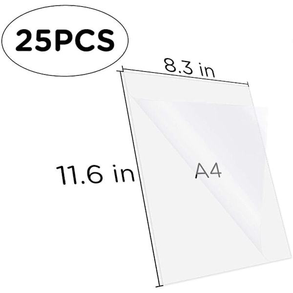 50 ark 8,3x11,6 tommer inkjet-klistermærkepapir, printbar transparent film hurtigtørrende papirmærke til
