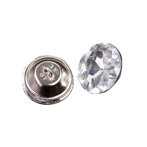 100 stk. Krystalpolstringsknapper 30 mm Knapper Imiterede diamantknapper med metalløkke til gør-det-selv syning