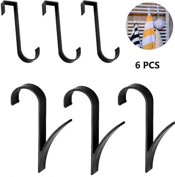 6 kpl Kylpyhuoneen patterikoukut, pyyhekoukku, suihkuoven koukut, patterille