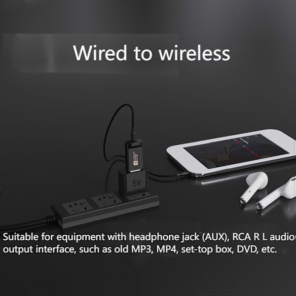Usb Bluetooth 5.2 Audio Transmitter, skiftbar Aptx Adptive, understøtter 1 til 2, driverfri, med 3.5mm A