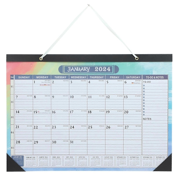 Månadskalender Väggkalender för helgdagar Avtal Hängande kalender för hemmet