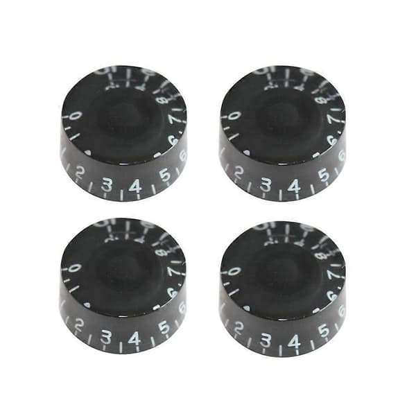 4 ST/ Set Runda Gitarrknoppar Volym Tonkontroll Knoppar Vridknappar för Epiphone Stil Elektrisk Gitarr Delar Ersättning (Svart)