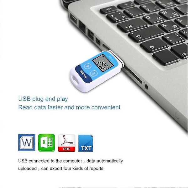 RC-5 Högprecisions Digital USB Temperatur Datalogger för Lagerförvaring Kyld Transport Lab