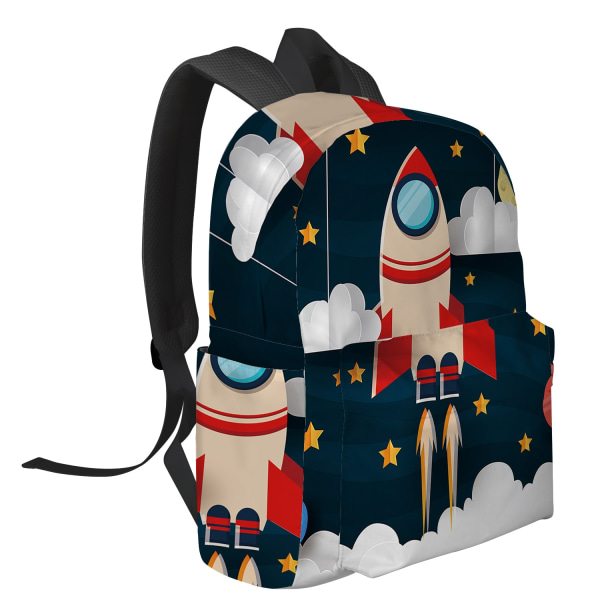 Yttre rymden Tecknad Söt Rymdskepp Raket Ryggsäckar Anpassade Student Skolväskor Laptop Ryggsäck Män Kvinnor Resa style 10