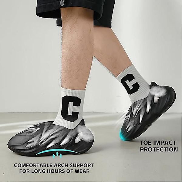 Slippers for menn, løpesko i skum, sklisikre gåsko, strandsandaler Black 41