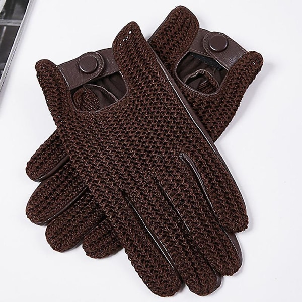 Evago pekskärmshandskar i äkta läder för män Halkfria motorcykel handskar i getskinn BROWN XL
