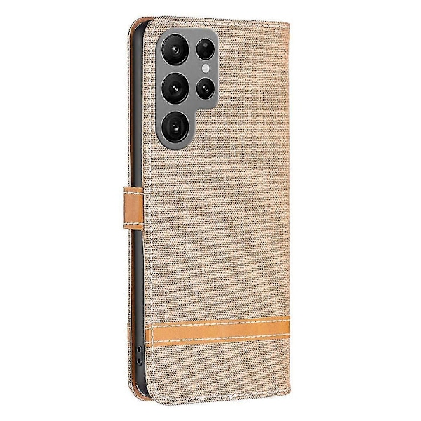 För Samsung Galaxy S24 Ultra Fodral Jeans Tyg Plånbok Telefonfodral Brown Style H Samsung Galaxy S24 Ult