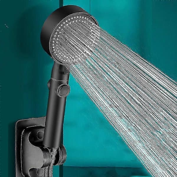 Bruseshowerhoved, Højtryks Håndbruseshowerhoved Med 5 Dyser 5 Hastigheder Trykreguleret Håndbruser (sort)