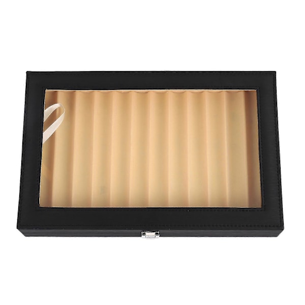 12 Svart Pennlåda Läder Pennskrin Displaybox Pu Pennlåda Läder Pennfodral
