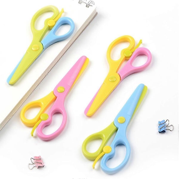 Färgglada Mini Saxar Barnsäkerhet Fingerskydd Pappersklippning DIY Verktyg