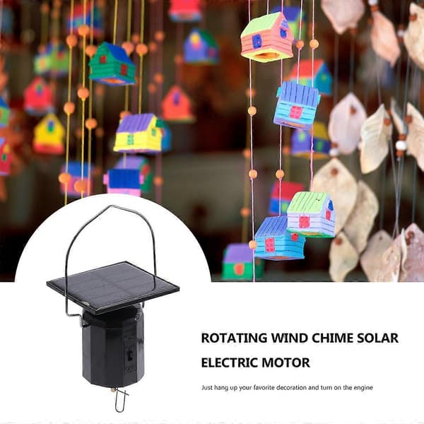 Roterande Vindspel Solcellsdriven Elmotor Solmotor Vindhängande Vindspelsmotor (Svart)