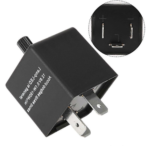 CF14KT 3-Pin 12V Justerbart Blinkrelæ til Bil til LED Blinklys