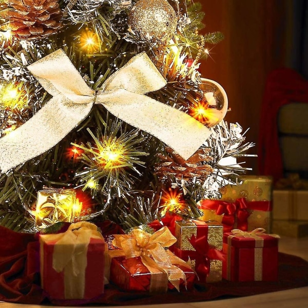 Liten julgran med ljus, mini julgran med dekoration på skrivbordet (40 cm)