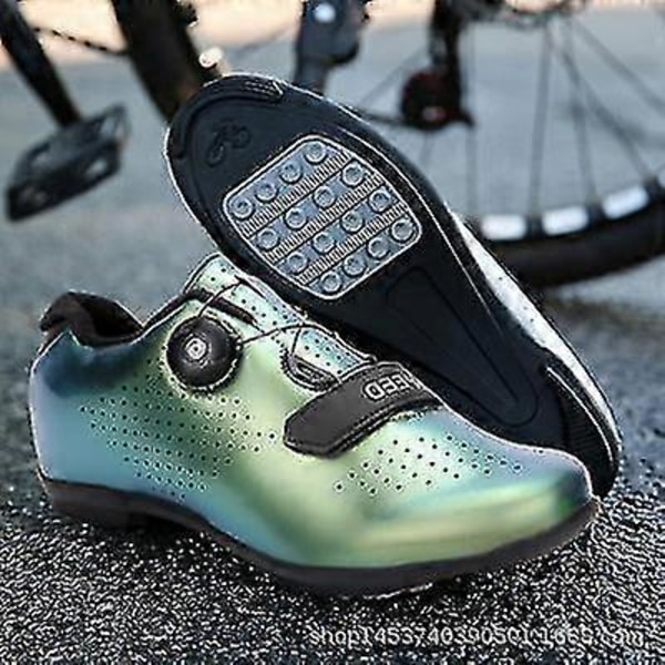Lukittavat maantiepyöräilykengät, kovapohjaiset maastokengät, kilpakengät ja urheilukengät Bright green 46