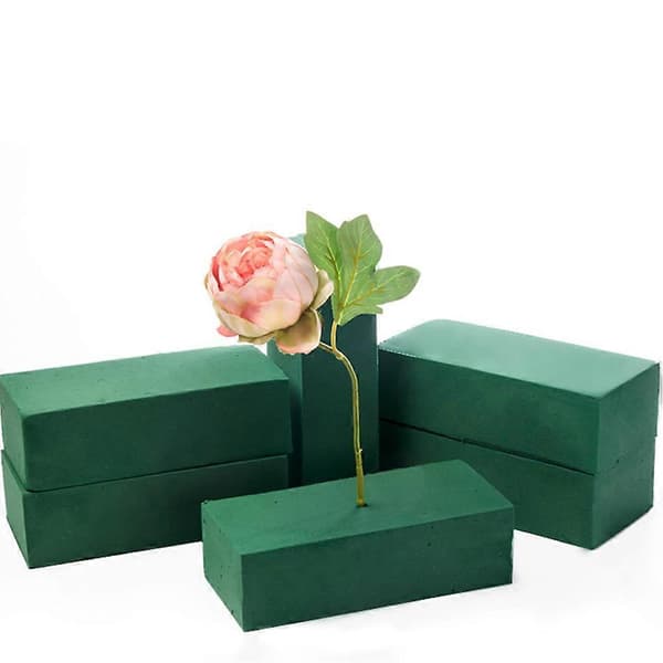 4 st Blomsterblock Blomstertegel Blomstermuddsarrangemang (Grön)