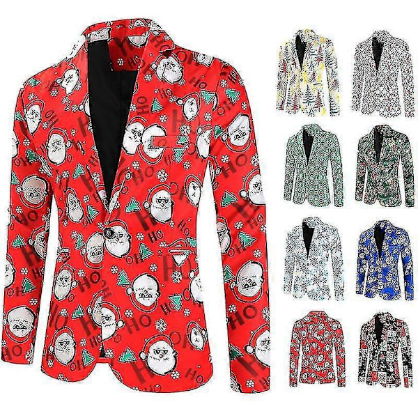 Juleblazere til mænd, afslappet juleblazer med én knap COLOR 6 3XL