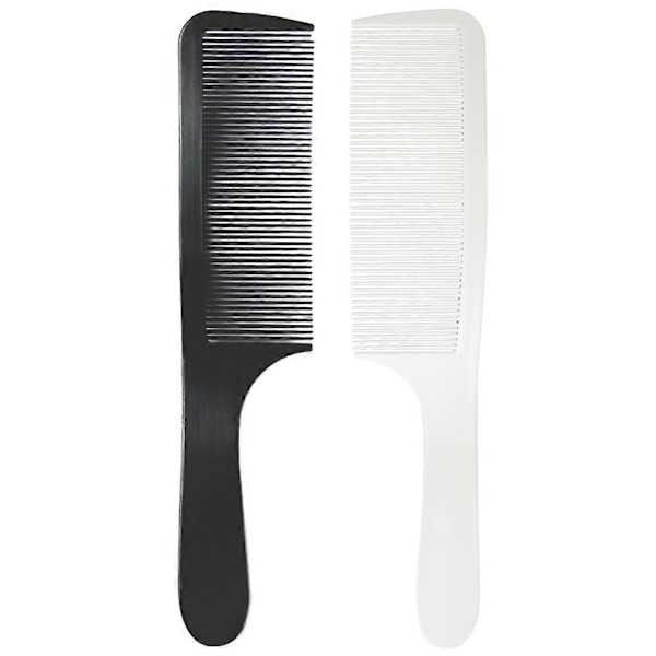 2 stk. Profesjonell Buet Barber Clipper Kam Hårklipp Kam for Menn Styling Kam Frisørverktøy (Svart og Hvit)