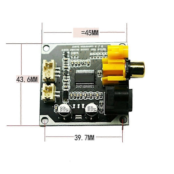Fiber Koaxial Der Board 24bit 19hz Digital O Optisk Fiber Koaxial Signal Input Ut