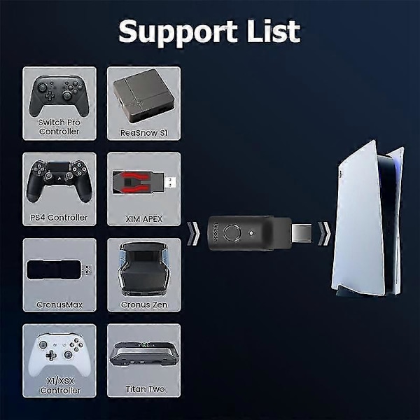 Til Alle Spil Controller Tastatur Mus Konverter Bluetooth Adapter Gamepad Stik Plug And Play