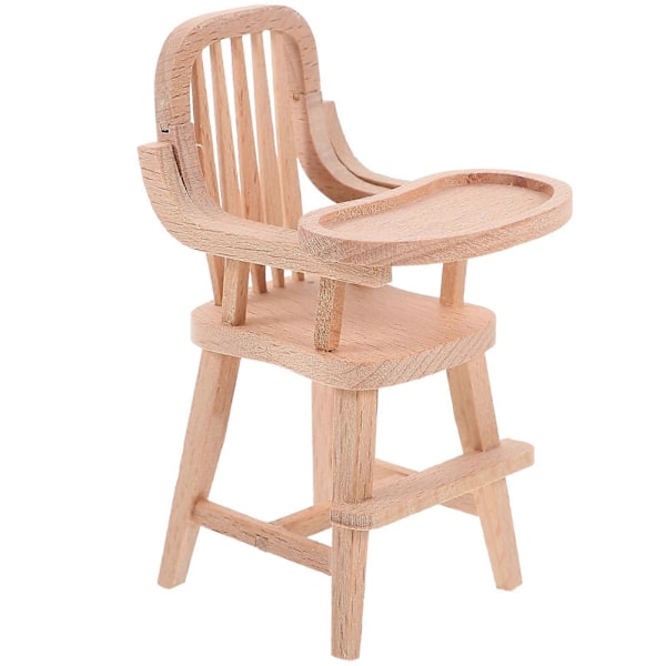 Bedårande Mini Möbler Trä Docka Barnstol Skrivbord Miniatyr Stol Barn Tillbehör