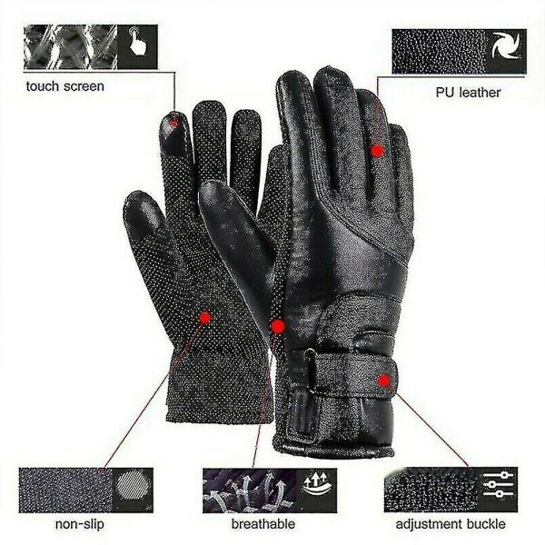 Unisex Opvarmede Handsker Genopladelige Elektriske Touch Screen Anti-slip Handsker