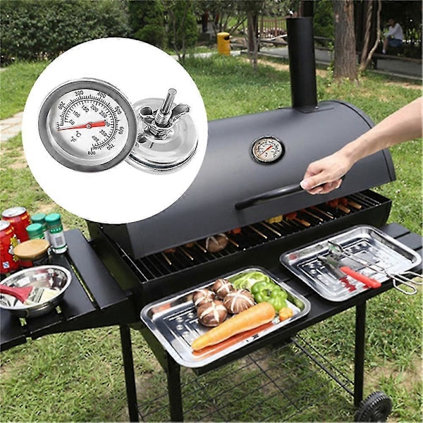 2kpl Grillihiiligrillin lämpömittari Savustin Lämpömittari Lämpötilamittari Grilli Lämpömittari Fahrenheit/ 50~400