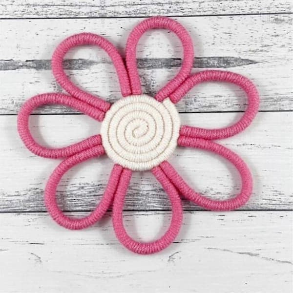 Boho Dekoration Daisy Blomma Vävd Makramé Väggdekoration Rep Handgjord Vävd Väggprydnad Flickrum Flöde