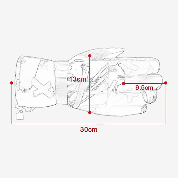 Skidhandskar Varma Motorcykelbatteri Bilhandskar Vattentät och Köldskydd Red