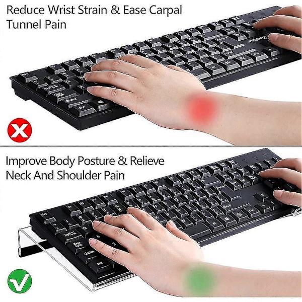 Akryl Tastaturholder, Akryl Hældbar Computer Tastaturholder Klar Tastatur Stativ Til Ergonomi
