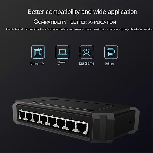 8 Portin 1000mbps Gigabit Ser Kotiverkko Shunt Moning S Eu Pistoke