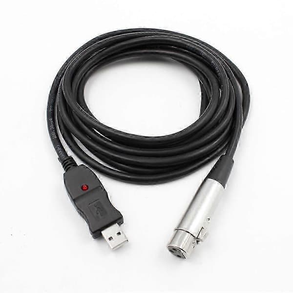 USB Han til XLR Hun Mikrofon USB MIC Link Kabel Ny