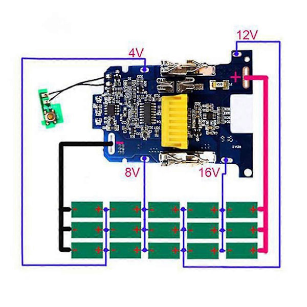Bl1830 18v Batteriskyddskort Med Enkel Skyddande Detekteringshylsa För 18v Verktyg Bl1815 Bl18